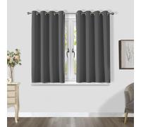 CUCRAF Thermal Curtains for Bedroom Dark Grey 2 Panels, Blackout Curtains for Living Room, Eyelet Black Out Curtains as Soundproof Room Dividers W46 x