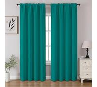 CUCRAF Turquoise Blackout Curtains 84 inch Length 2 Panels Set, Rod Pocket Room Darkening Drapes for Bedroom Living Room, Insulated Thermal Light Blocking Window Curtain (W52 x L84 Inch)