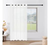 CUCRAF White Voile Curtains for Living Room, Semi Transparent Eyelet Sheer Curtains 1 Panel, Off White