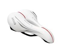 CUCUBA Montegrappa Saddle with Anti-Prostate Hole for Trekking, Cross and MTB Bikes in Synthetic Leather Argo White