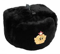 Cucuba® Original WAR HAT Black Cap Russian Ushanka Soviet for Winter Cold with Russian Army Badge - Gift IDEA (Size: 60 Size XL (EU))