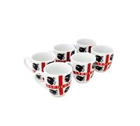 CUCUBA Set of 6 Coffee Cups Sardinia Flag of the Four Moors Ceramic 70 ml Washable