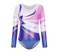 Cucudy Gymnastics Leotards for Girls Long Sleeve/Sleeveless Gradient Color Diamond Leotard Dancing Ballet Gymnastics Athletic Leotard for Kids 5 6 7 8 9 10 11 12 Years