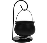 CUCUFA 1 Set Halloween Wax Warmer, Hanging Pagan Cauldron Oil Burner, Black Wax Burner Aroma Cauldron Diffuser with Holder, Enchanting Witch Decor for Essential Fragrance Melts, Diffuser