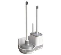 CUCUFA 3-in-1 Toilet Brush and Plunger Set with Crevice Cleaning Brush, Standing/Wall Mounted Toilet Scrubber and Plunger Set with Holder for Bathroom, Bowl and
