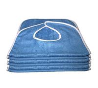 CUCUFA Adult Bibs for Eating 5PCS Absorbent Large Adult Bibs for Elderly Women Men Terry Cloth Bibs with Loop Closure Clothing Protectors for Adults Disabled, Bibs for Adults