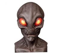 CUCUFA Alien Mask, Full Head Masks, Latex Full Head Realistic Masks, Brown Horror Mask for Cosplay, Alien Mask with Big Eyes