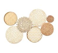 CUCUFA Boho Wall Baskets 7Pcs/Set Different Size & Style Boho Wall Basket Decor Straw Woven & Round Decorative Art for Living Room, Bedroom, Farmhouse, Nursery, Decor
