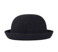 CUCUFA Children's Bowler Hat, Child Felt Black Bowler Hat, Formal Round Top Hat, Kids Bowler Hat, Felt Black Fedora Hat