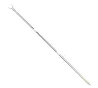 CUCUFA Clothesline Pole 51 Inch Telescoping Pole with Hook Stainless Steel Long Reach Closet Pole with Hook ＆ Non-Slip Handle for Ceiling, Shelf, Clothes Pole