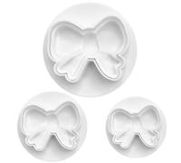CUCUFA Cookie Cutter, 3Pcs Bow Biscuit, Bow Chocolate Mold, Fondant Molds for DIY, Cookie Press Mold, Multi-Purpose Cooking Tool for Cake