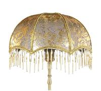 CUCUFA European Vintage Lamp Shade with Tassels Victorian Fringe Lamp Shade 7.87x7.48 Inch Decorative Dome Pendant Light Shade for E27 Table Lamps, Floor Lamps, Victorian Lamp Shade