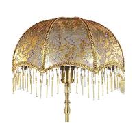 CUCUFA European Vintage Lamp Shade with Tassels Victorian Fringe Lamp Shade 7.87x7.48 Inch Decorative Dome Pendant Light Shade for E27 Table Lamps, Floor Lamps, Fringe Lamp Shade