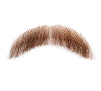 CUCUFA Fake Moustache, 3.15'' Sparrow Fake Beard, Fake Facial Hair Lace Beard, False Beard Brown, Realistic Moustaches, Handmade Men's Beard for Costume and Halloween Party