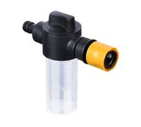 CUCUFA Garden Hose Spray Gun, Foam Sprayer, Plastic, Globe Valve, 2 Ports, 3/4 in Threaded Inlet, 1/2 in NPT Outlet, Yellow and Black