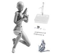 CUCUFA Mini Action Figure Movable Gestures PVC Lightweight Model Stands Doll Body-Chan Set with Pedestal Support for Sketching, Painting, Drawing Female, Male Female Action Figure