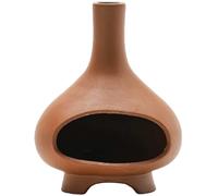 CUCUFA Palo Santo Holder, Heat-resistant Ceramic Smudge Bowl, 4.9x3.2 inch Sage Holder with Chimney, Decorative Incense Burner for Home Temple Yoga Meditation Room, Incense