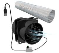 CUCUFA Portable Extractor with 1m Duct Hose USB Adjustable DIY Ventilation Powerful 5V 2A Brushless Motor Exhaust for Kitchen Bathroom Smoke, Ventilation