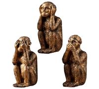 CUCUFA See No Evil Hear No Evil Speak No Evil, 3PCS Hear, See, Speak-No Monkey Statue Set, Hear No Evil Resin Monkey Figurines for Desktop Decoration, Hear No Evil Speak No Evil Statues