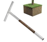 CUCUFA Soil Sample Probe Stainless Steel Soil Probe with Core Sampling Area Soil Probe Rod T-Handle Portable Soil Garden Tools for Soil Sampling Plant Care Lawn Garden Farm 20.5inch Soil Sample Probe