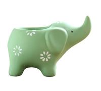 CUCUFA Succulent Pots, Elephant Shaped Flower Pots, Ceramic Small Succulent, Green Mini Animal Vase for Decoration