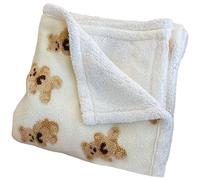 CUCUFA Teddy Bear Blanket, 28x39 Inch Cozy Warm Thick Throw Blanket, Cute Bear, Reversible Throw for Sofa, Bed, Couch, Thick