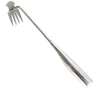 CUCUFA Weed Puller 4 Teeth Weed Rake 11.8'' Long Handle Weed Remover Tool Dual Purpose Uprooting Weeding Tool Garden Tool for Garden Farm Vegetable Planting & Weeding Steel Handle Weed Puller