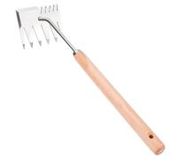 CUCUFA Weed Puller 4 Teeth Weeding Tool Dual Purpose Weed Remover Tool with Wooden Handle Durable Uprooting Weeding Tool for Gardening Weeding Planting Weed Puller