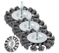 CUCUFA Wire Wheel Brushes 3Pcs 4500R/Rim Knotted Twist Wire Wheel for Drill with 0.2in hex Shank Wire Brush for Rust Removal, Corrosion and Paint, Wire Wheel For Drill