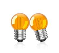 CucuGo 2W E27 Screw Bulb Warm White,E27 LED Vintage Light Bulbs Screw,G40 Golf Ball Low Watt Decorative Orange Light Bulb 2000K,Equivalent 20W,Non-Dimmable,2-Pack