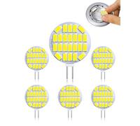 CucuGo G4 LED Light Bulbs 3W, AC/DC 12V-24V, 400LM Cold White 6500K, Equivalent to 30W Halogen, Non-Dimmable G4 Bi-Pin Bulbs for Cabinet, Chandelier, RV, 360 Degree Beam, Pack of 6