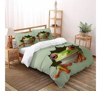 Cucumber Bedding Set 3 Pieces Theme Bedspread Animal Theme Wildlife Duvet Cover Set Microfiber Quilt Cover Suitable for Family,couple,children with Pillow Double（200x200cm）