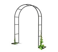 Cucumber Garden Arch TrellisBlack Metal Support for Climbing Plants Grape Vines Outdoor Weddings 3.9'/4.6'/5.2'/5.9' Widths 7.2' HeightDurable & Stylish Garden Decor