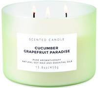 Cucumber Grapefruit Melon Scented Candle | Large 3 Wick Soy Candle for Home 15.8 oz | Refreshing Spring & Summer Aromatherapy Stress Relief Candles Long Lasting | Relaxing Candles for Women & Men