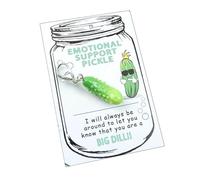 Cucumber Keychain, Cornichon Charm for Bag | Resin Support Keyring Bag Pense Pepened | Pandentive Cucumber Bag with Card for Backpacks, BA Bags, A, Consulte la descripción