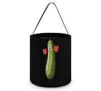 Cucumber Pickle Love Halloween Tricking Or Treating Bucket Bags Reusable Candy Basket Tote Pumpkin Party Favor Bag
