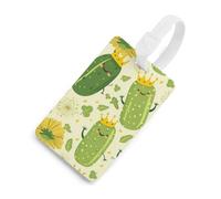 Cucumber Pickles Luggage Tag TPU Travel Suitcase Identifier Name ID Label Address Card for Women Men White-Style