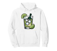 Cucumber Ribbon Gin Garnish Botanical Illustration Cocktail Pullover Hoodie
