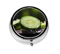 Cucumber Round Mini Pill Box, 3 Compartment Pill Box, Portable Pill Box, can be Put into Wallet, Pocket, Light and Convenient