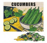 Cucumbers Pop Art Kitchen Poster Jigsaw Puzzle for Adults, 1000 Pieces | During puzzle time: Jigsaw Puzzle - image-based sorting for steady puzzle progress at your own pace.