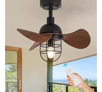 Cucummn Ceiling Fan with Lights 22'' Industrial Ceiling Fans with Lamps, Remote Control Fan Light Ceiling Farmhouse Ceiling Light Fan Fixture for Bedroom Living Room Kitchen Silent 6 Speed Reversible