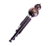 Cucurbit Flutes C Major B Flat Professional Performance Beginner Level Hulusi Made Of Ebony Wood With A Hand Carved Dragon(C major)