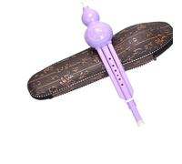 Cucurbit Flutes Hulusi C B Flat Key Seven Hole Drop Resistant Resin Traditional Musical Instrument With Leather Box(Purple in C major)