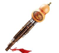 Cucurbit Flutes Hulusi Three Tone Drop Resistant Natural Durable Instrument Suitable For Beginners In C Major And B Minor(C major with leather case)