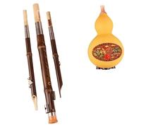 Cucurbit Flutes Hulusi With Detachable Three Note Strings Beginner Friendly Instrument In C Major And Bb With A Case And Mouthpiece(Three-note C major)