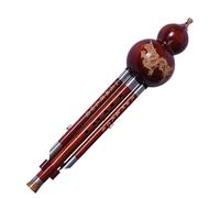 Cucurbit Flutes Professional Performance Of B Flat And C Key Hulusi For Adults Three Tone Wood Rosewood Ebony Beginner Instrument(Red sandalwood in B-flat major)