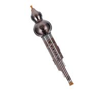 Cucurbit Flutes Three Tone Gourd Silk Chinese Instrument Hulusi Cucurbit Flute Beginner Porcelain Pp(Golden)