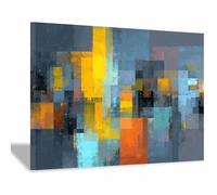 CUDAOO Abstract Wall Art Canvas Prints Modern Geometry Shapes Pictures Color Block Collage Livings Room, Bedroom, Kitchen, Home Office, Bathroom(grey87)-20x30cm Framed