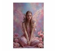 CUDAOO Canvas Wall Art Meditative Wingss Wings Canvas Paintings Modern Mural Prints Wall Art Pictures, for Living Bedroom Room Home Decor(pink)-70x100cm Unframed