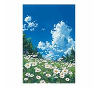 CUDAOO Canvas Wall Art Natural Landscape Abstract Modern Painting Flower Fields Clouds for Living Room Bedroom(blue)-60x80cm Unframed